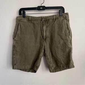 Flint and Tinder Linen / Cotton Military Green Shorts